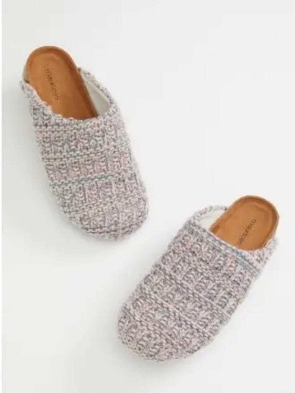 Maurices Slip On Sweater Clogs Womens 11 Cream Pastel Knit Slippers